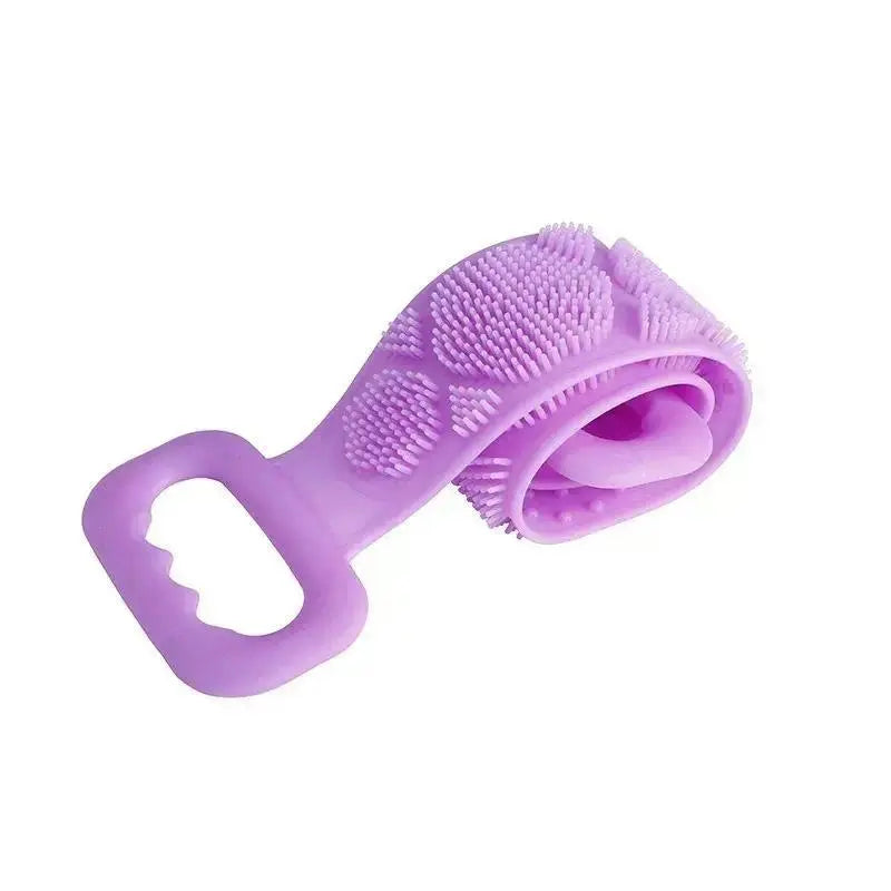 1-2 PCS Silicone Body Exfoliating Bath Set, Back Scrubber Strap with Bath Sponge Massage Brush, Double-Sides Deep Cleanse Shower Accessory for Skin Care,sohochic