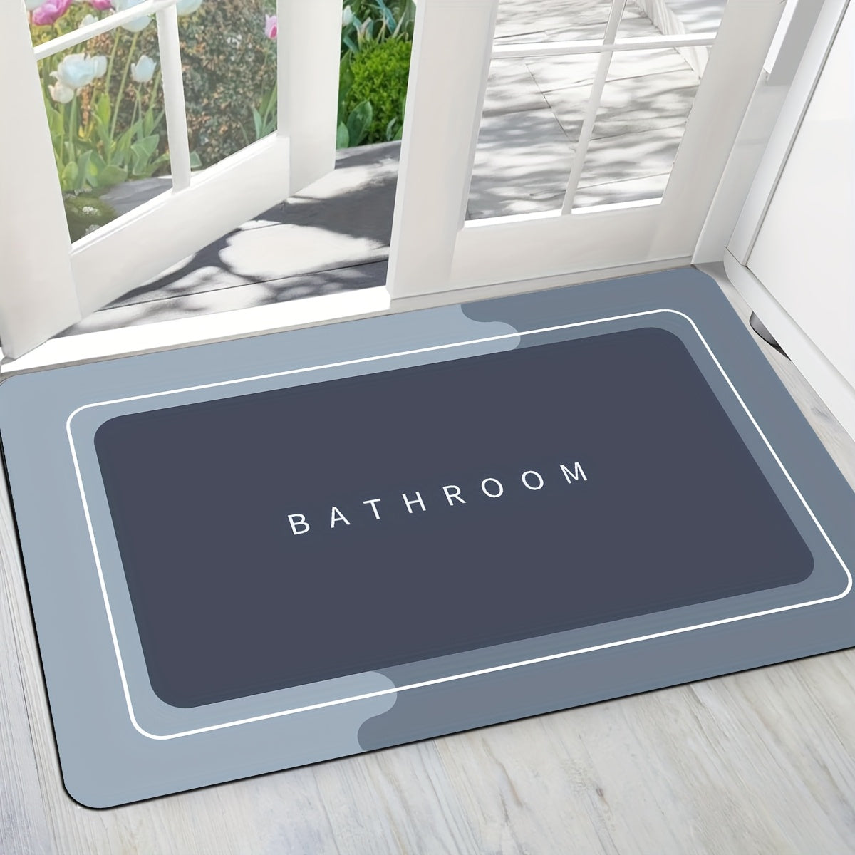 1pc Quick-Dry Bathroom Mat Bath Rug Non-Slip Absorbent Diatom Mud Floor Rug with Geometric Design for Shower And Entryway Bathroom Mat Suitable for Family Living Room Kitchen Bedroom Farmhouse Christmas Thanksgiving Halloween