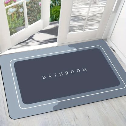 1pc Quick-Dry Bathroom Mat Bath Rug Non-Slip Absorbent Diatom Mud Floor Rug with Geometric Design for Shower And Entryway Bathroom Mat Suitable for Family Living Room Kitchen Bedroom Farmhouse Christmas Thanksgiving Halloween