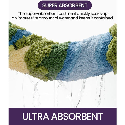 Moss Bath Mat, Ultra Thick Soft Green Bathroom Rug, Water Absorbent Non Slip Microfiber Rugs for Shower Floor, Sink, Bedroom, Home Accessories Decor, 20x32, Moss Green
