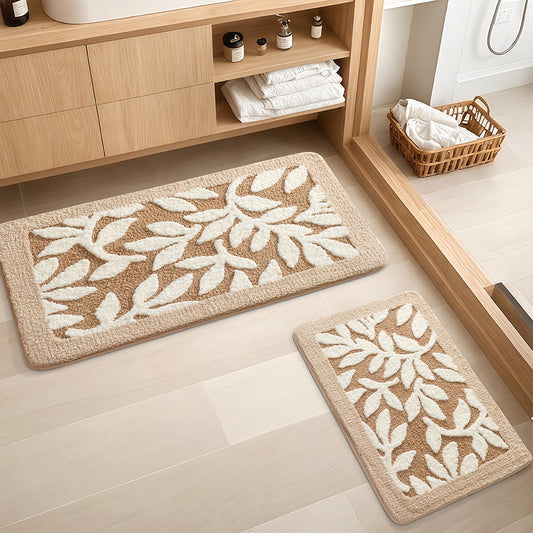 2/ 3pcs Bathroom Rugs/ Bath Mats. Soft And Absorbent Premium Bath Rug. Floral Bathroom Floor Mat Set. Cost-Effective. Bathroom Additions. Apartment Decor Bathroom Decor Home Decor