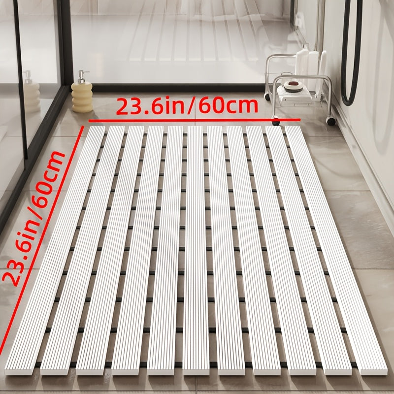 1pc of Dongyang brand Christmas PVC anti slip bathroom mat, bathroom mat with rubber backing and drainage holes, soft shower mat, suitable for bathtub, shower floor mat, bathroom mat, simple and stylish bathroom decoration mat, 16.9 * 23.6 inches, Best fo