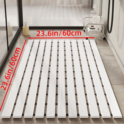 1pc of Dongyang brand Christmas PVC anti slip bathroom mat, bathroom mat with rubber backing and drainage holes, soft shower mat, suitable for bathtub, shower floor mat, bathroom mat, simple and stylish bathroom decoration mat, 16.9 * 23.6 inches, Best fo