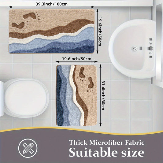 Set of 2 Bathroom Rugs/Mats. Luxuriously Soft And Highly Absorbent Premium Bath Rug. Floral Design Floor Mat Set for The Bathroom. Budget-Friendly. Additions for The Bathroom. Decor for Apartments And Homes