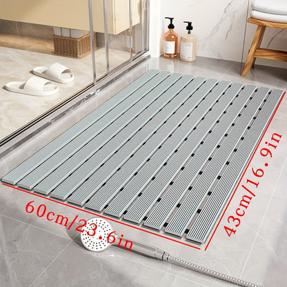1pc of Dongyang brand Christmas PVC anti slip bathroom mat, bathroom mat with rubber backing and drainage holes, soft shower mat, suitable for bathtub, shower floor mat, bathroom mat, simple and stylish bathroom decoration mat, 16.9 * 23.6 inches, Best fo