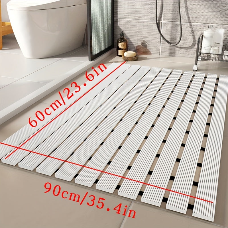 1pc of Dongyang brand Christmas PVC anti slip bathroom mat, bathroom mat with rubber backing and drainage holes, soft shower mat, suitable for bathtub, shower floor mat, bathroom mat, simple and stylish bathroom decoration mat, 16.9 * 23.6 inches, Best fo