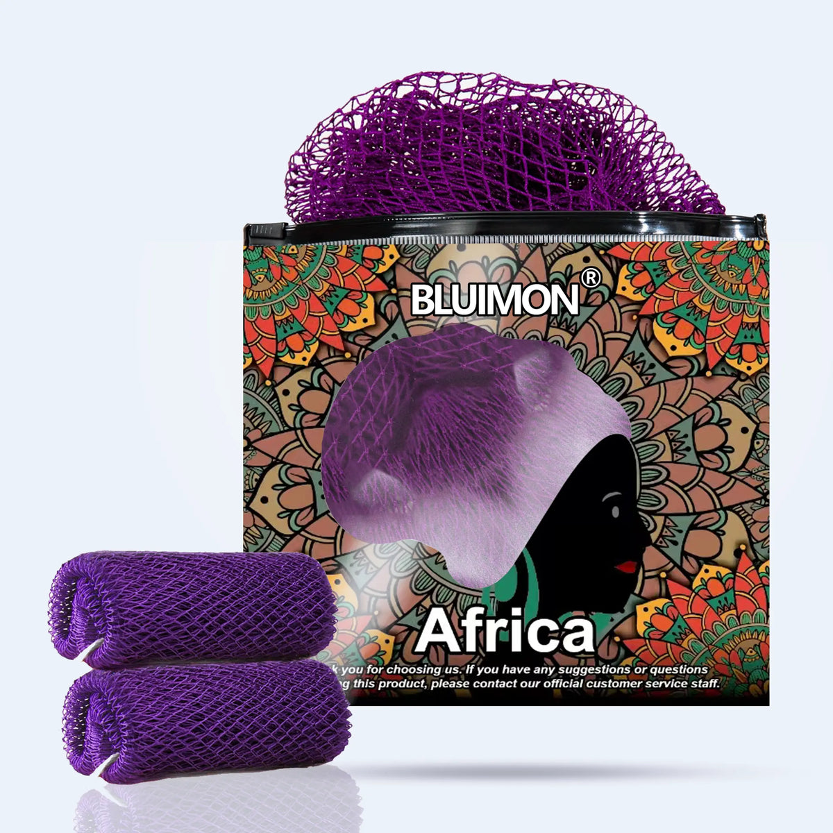 Bluimon African Exfoliating Net - Ethically Sourced from Nigeria, Foldable Exfoliating Mesh Sponge for Normal Skin, Quick-Drying Hygienic Beauty Products for Radiant Skin, Personal Self Care Bath & Body Care Bathing Accessory