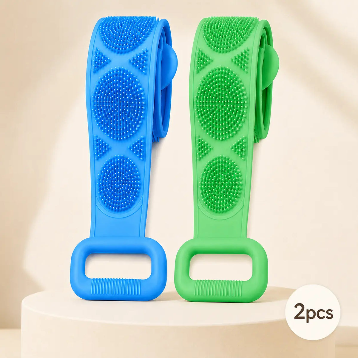 1-Piece Lightweight Silicone Bath Brush - Double-Sided Back Scrubbing Tool with Mesh Sponge, Long Body Cleaning Brush Strap, Soft Bristles & Handles for Gentle Exfoliation (Indoor Recreation Self-Care Accessory),back to school,back to school haul,sohochic
