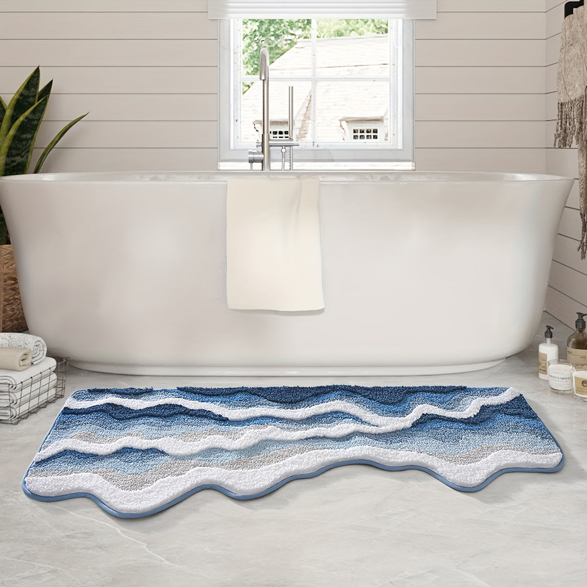 1pc Bathroom Rug Mat, Extra Soft Absorbent Premium Bath Rug, 19.7×31.5In, 19.7×47.2In, 27.6×63In, Non-Slip Comfortable Bath Mat for Bathroom Floor, Sink, Bathtub, Shower Room, Christmas Decoration And Christmas Gift