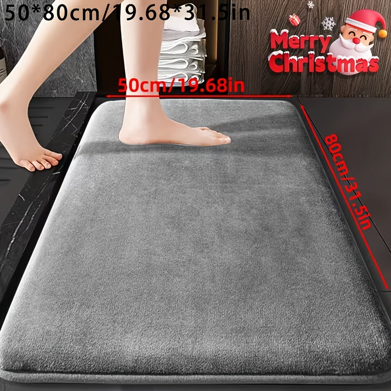 1pc Ultra-Soft Absorbent Mat 25D Thickened Non-Slip Machine Washable Luxury Memory Foam Bath Mat Quick-Dry Thickened Toilet Rug Soft Comfortable Home Decor Living Room Kitchen Laundry Room Bedroom Indoor Use
