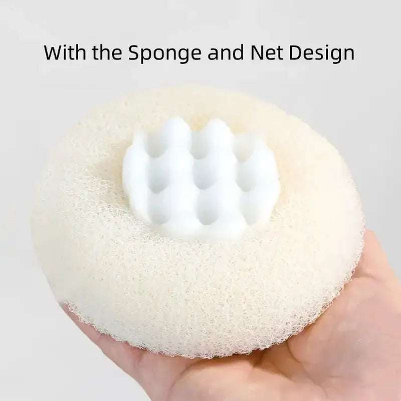 2 Counts Bath Sponge Body Brush,Bath Loofah Sponge Brush to Scrub,Exfoliating Body Scrubber Mesh Balls, The Body and Enjoy The Shower-Random Colors