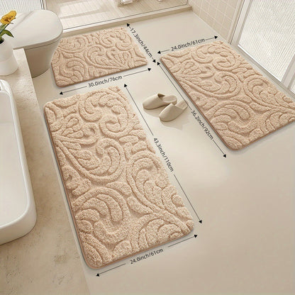 2/ 3pcs Bathroom Rugs/ Bath Mats. Soft And Absorbent Premium Bath Rug. Floral Bathroom Floor Mat Set. Cost-Effective. Bathroom Additions. Apartment Decor Bathroom Decor Home Decor