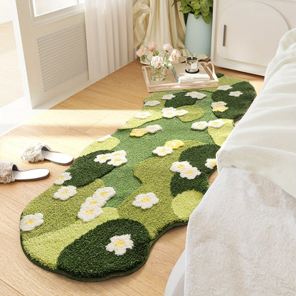 1pc Green Moss Tufted Bathroom Rug Fluffy Bath Mat, Extra Soft Absorbent Premium Bath Rug, Non-Slip Comfortable Bathroom Mat for Bathroom Floor, Sink, Bathtub, Shower Room, Home Decor, Christmas Decoration Christmas Gift