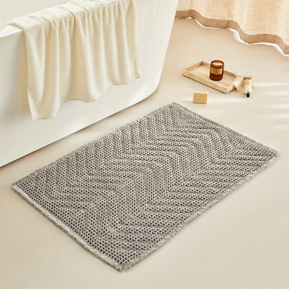 Upgraded Waffle Bath Mat - Super Absorbent, Non-Slip, Machine Washable Bathroom Rugs with Quick Dry & Ultra Soft Design, Boho Farmhouse Decor, Rubber Backed for Safety, Bath Rug for Bathroom Rug, Kitchen Room, Bedroom, Laundryroom