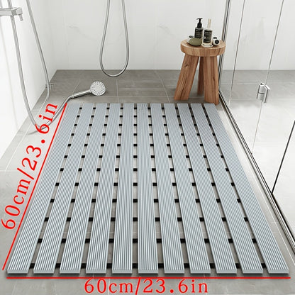 1pc of Dongyang brand Christmas PVC anti slip bathroom mat, bathroom mat with rubber backing and drainage holes, soft shower mat, suitable for bathtub, shower floor mat, bathroom mat, simple and stylish bathroom decoration mat, 16.9 * 23.6 inches, Best fo