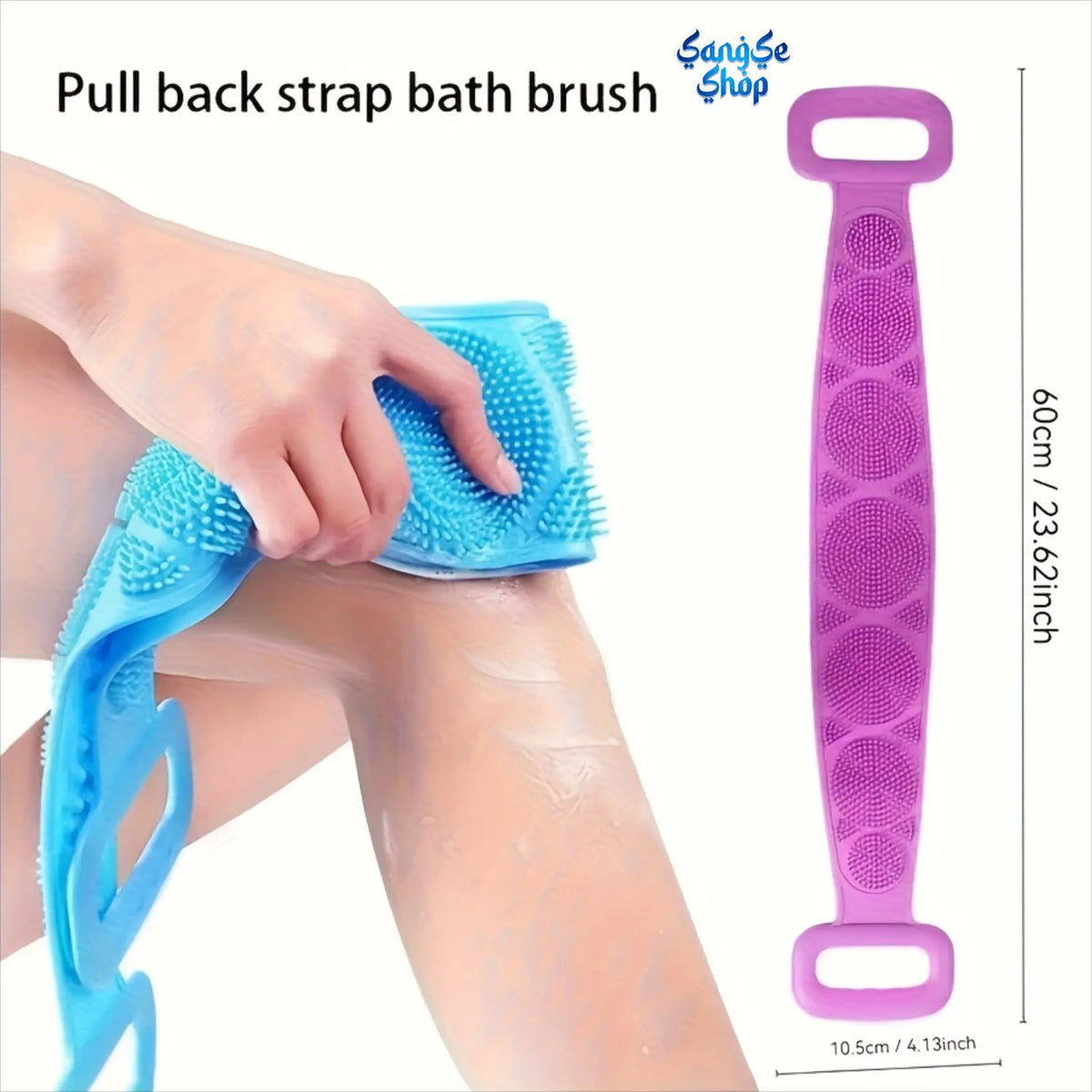 1/2PCS Body Exfoliating Bath Set, Silicone Body Scrubber, Back Scrubber Strap, Bath Sponge & Massage Brush, Double-Sided Deep Cleansing Shower Accessories for Men & Women, Skin Exfoliation & Body Care