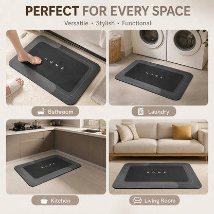3PCS Multi-Size Bathroom Rug Set - Nonslip Diatomite-TRP Rectangle Mats with Rubber Backing, Durable, Water-Absorbent, Quick-Drying for Indoor Bathroom Home Supplies