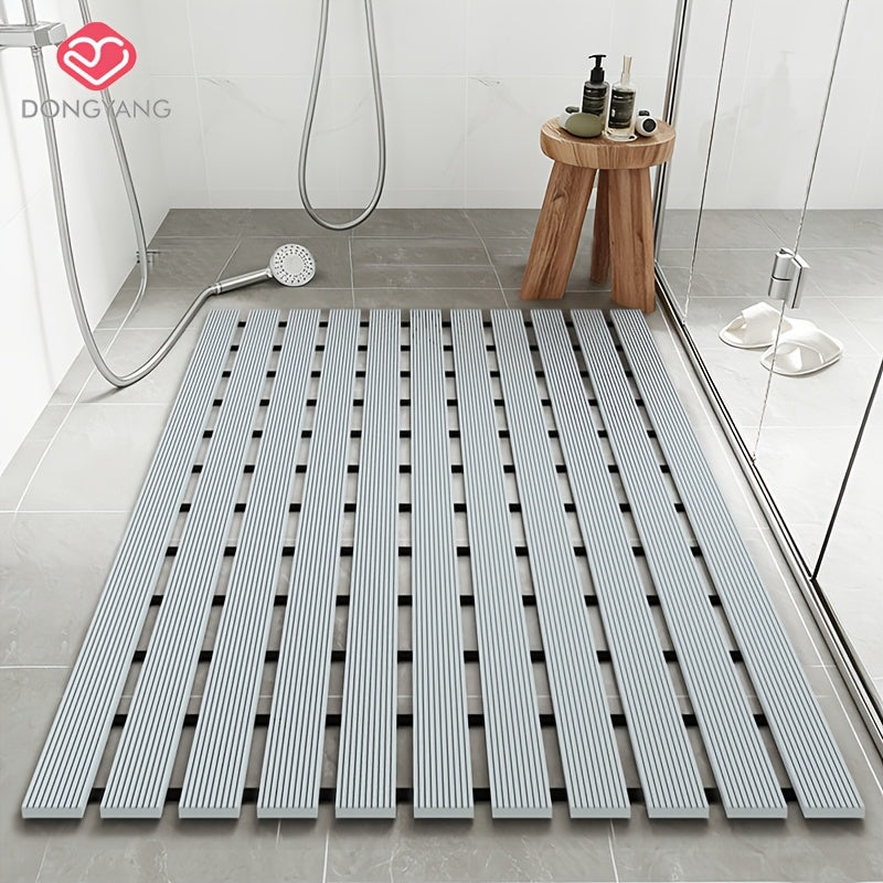 1pc of Dongyang brand Christmas PVC anti slip bathroom mat, bathroom mat with rubber backing and drainage holes, soft shower mat, suitable for bathtub, shower floor mat, bathroom mat, simple and stylish bathroom decoration mat, 16.9 * 23.6 inches, Best fo