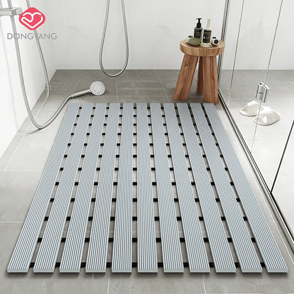 1pc of Dongyang brand Christmas PVC anti slip bathroom mat, bathroom mat with rubber backing and drainage holes, soft shower mat, suitable for bathtub, shower floor mat, bathroom mat, simple and stylish bathroom decoration mat, 16.9 * 23.6 inches, Best fo